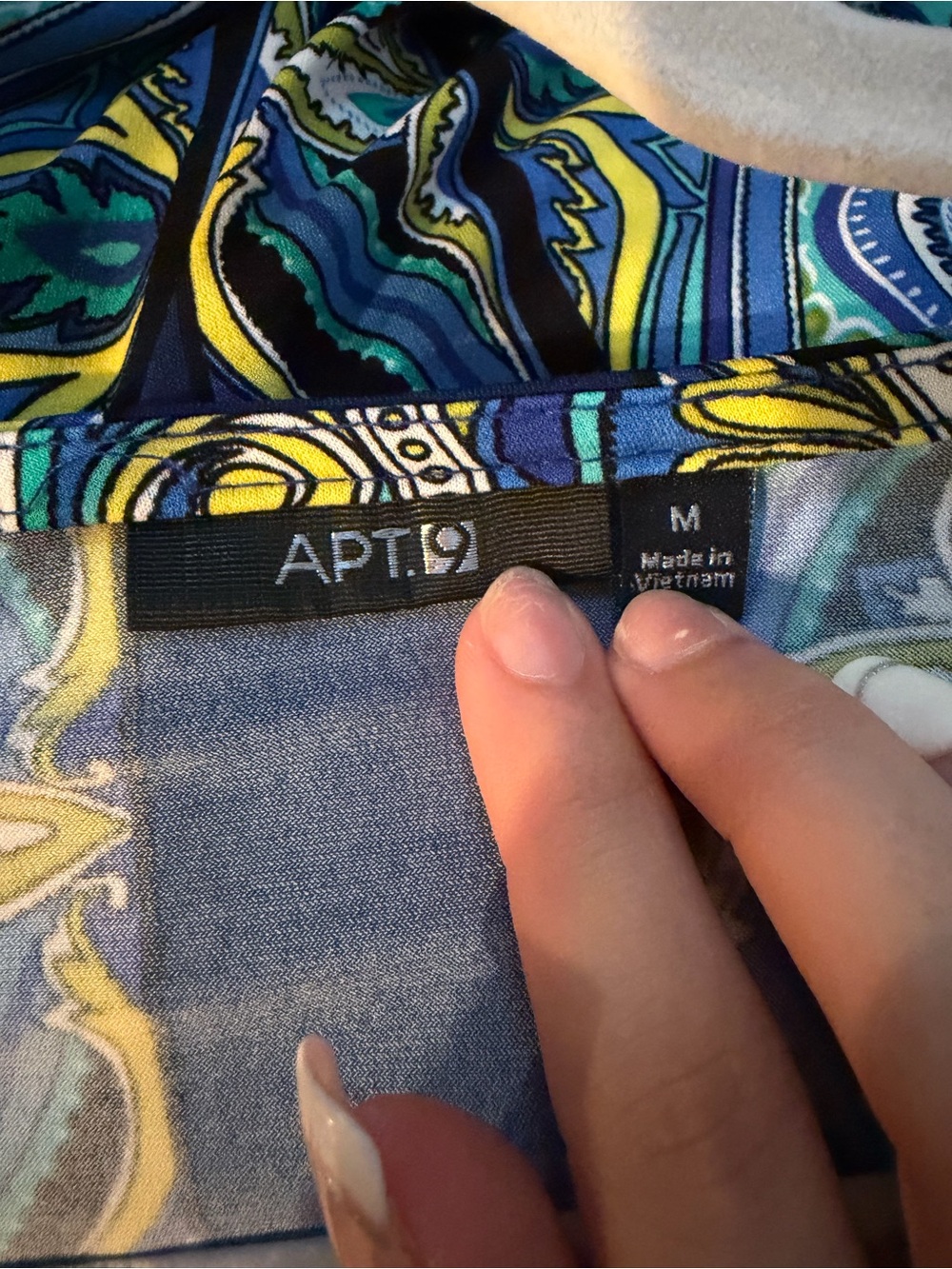 Apt. 9 Blue and Teal Paisley Fit-and-Flare Midi Dress - Picture 8 of 8